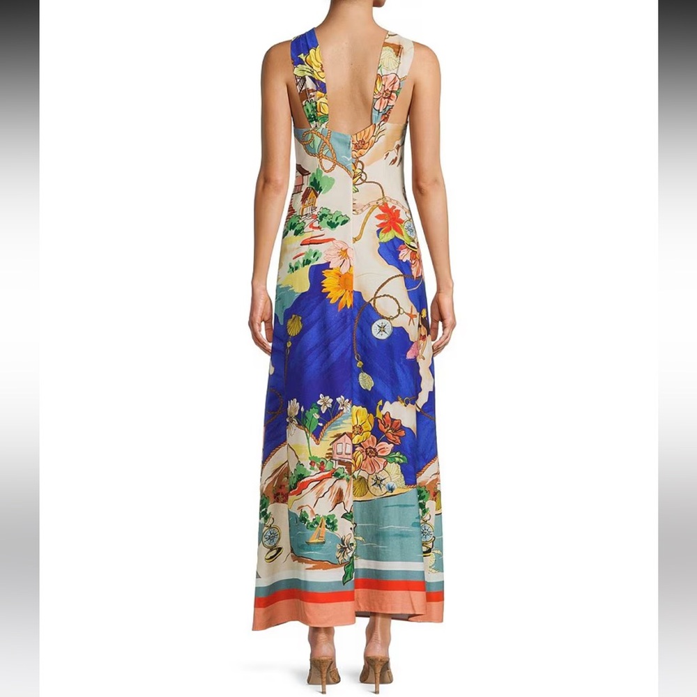 Antonio Melani
Bronwyn Linen Blend Ocean Print Cutout Halter A-Line Maxi Dress - Picture 3 of 6